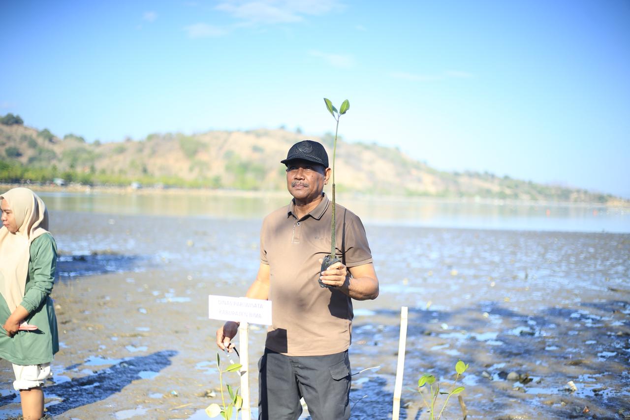 Dispar Bima Ikut Tanam Mangrove di Pantai Panda, Jaga Pesisir dan Masa Depan Masyarakat